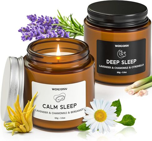 Scented Candle Gift Set, Soy Candles for Women, Sleep Candles for Home Scented, 2 Pack Aromatherapy Candle for Relaxing, Sleep, Stress Relief & Home Decor in Saudi Arabia