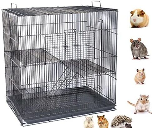 3-Levels Portable Rat Sugar Glider Mouse Small Animal Critter Metal Cage in Kuwait