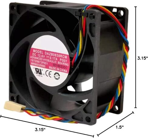 13.6V 0.17A 80X80X38MM 4-Wire Cooling Fan in Saudi Arabia