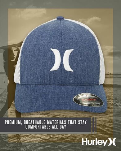 Hurley Men's Icon Textures Flexfit Baseball Cap in Kuwait