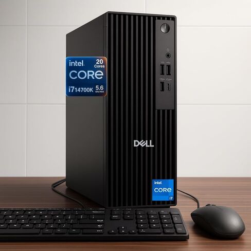 Dell Pro Slim QCS1250 SFF Desktop (New OptiPlex Version), 14th Gen i7-14700K (20 Cores, Up to 5.6GHz), 32GB DDR5 RAM, 1TB PCIe SSD, HDMI+DP Dual Monitor Support, USB-C, Wi-Fi 6E, BT, Windows 11 Pro in Saudi Arabia