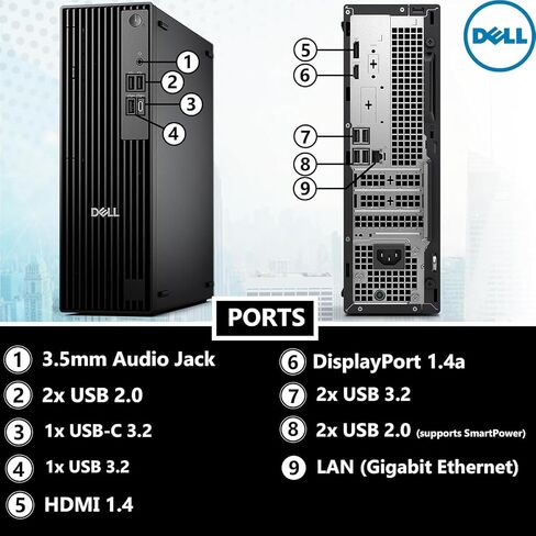 Dell Pro Slim QCS1250 SFF Desktop (New OptiPlex Version), 14th Gen i7-14700K (20 Cores, Up to 5.6GHz), 32GB DDR5 RAM, 1TB PCIe SSD, HDMI+DP Dual Monitor Support, USB-C, Wi-Fi 6E, BT, Windows 11 Pro in Saudi Arabia