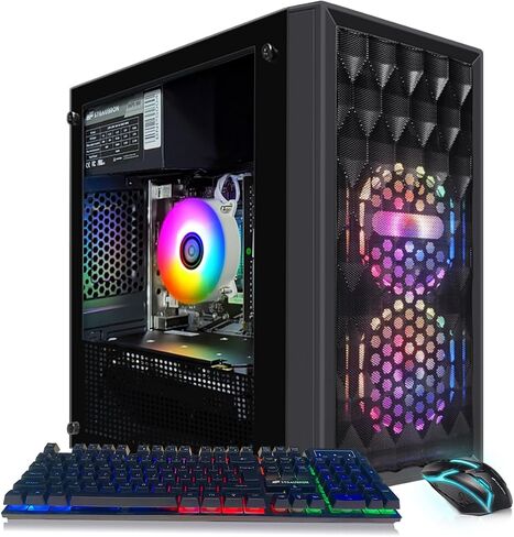 حزمة الكمبيوتر STGAubron RGB مع شاشة LED FHD مقاس 24 بوصة - Intel Core i7 الجيل الثامن حتى 4.1 جيجا هرتز، Radeon RX 590 8G، 16G DDR4، 512G SSD، RGB Fan x2، Windows 11 Home in Saudi Arabia