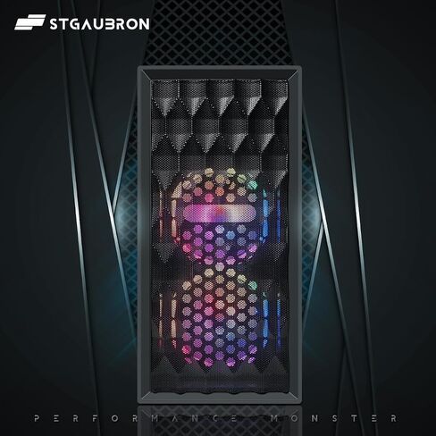حزمة الكمبيوتر STGAubron RGB مع شاشة LED FHD مقاس 24 بوصة - Intel Core i7 الجيل الثامن حتى 4.1 جيجا هرتز، Radeon RX 590 8G، 16G DDR4، 512G SSD، RGB Fan x2، Windows 11 Home in Saudi Arabia