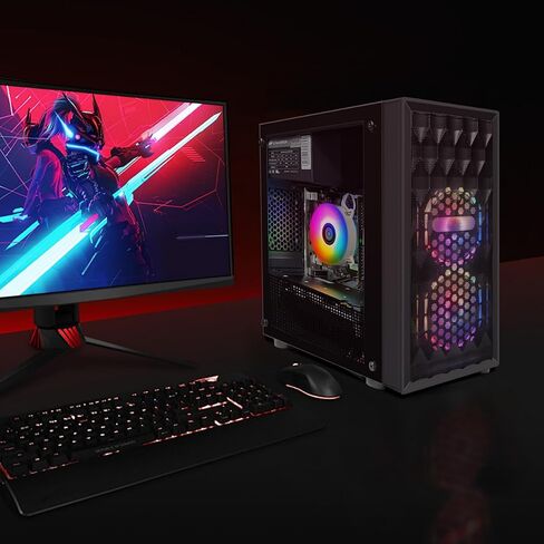 حزمة الكمبيوتر STGAubron RGB مع شاشة LED FHD مقاس 24 بوصة - Intel Core i7 الجيل الثامن حتى 4.1 جيجا هرتز، Radeon RX 590 8G، 16G DDR4، 512G SSD، RGB Fan x2، Windows 11 Home in Saudi Arabia