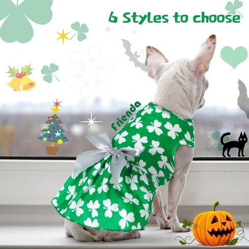 Frienda 6 Pack Valentines Day Dog Costume Christmas Dog Pack Halloween Dog Dress Thanksgiving Dress Bow Puppy Dog Pack Girl Cat Birthday American Flag Dog Pack(S (3-5lbs)) in Kuwait