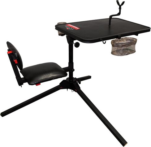 Birchwood Casey Xtreme Adjustable Shooting Bench with Thick Padded Back Rest, Seat, Cup Holder, Ez Access Gear Basket & Gear Hook in Saudi Arabia