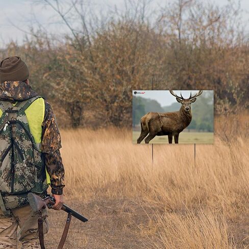 Atflbox 23" x 35" Highly Visible Non-Reactive Animal Shooting Paper Target, Big Game Realistic Deer Heavy-Duty Paper Targets for Use with All Guns & Calibers - Folded in Saudi Arabia