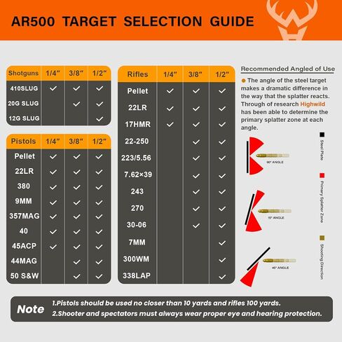 Highwild Expandable AR500 Steel Targets System 1/2" Thick Steel Shooting Targets with Stand and Extension Brackets, All Parts Replaceable Separately in Saudi Arabia