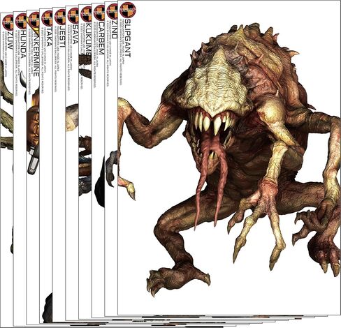 SHERMAN'S GALLERIES Pack 2: Nightmare Legions Edition - 20"×28" - 10 Paper Shooting Targets, Assorted Characters - USA Brand, Made in Japan in Saudi Arabia