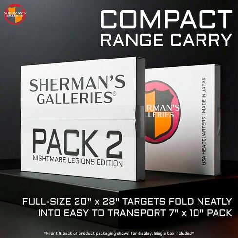 SHERMAN'S GALLERIES Pack 2: Nightmare Legions Edition - 20"×28" - 10 Paper Shooting Targets, Assorted Characters - USA Brand, Made in Japan in Saudi Arabia