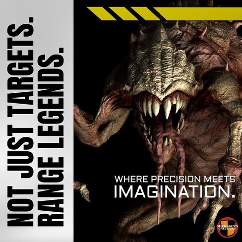 SHERMAN'S GALLERIES Pack 2: Nightmare Legions Edition - 20"×28" - 10 Paper Shooting Targets, Assorted Characters - USA Brand, Made in Japan in Saudi Arabia