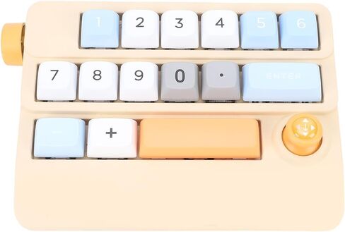 GOWENIC Mechanical Number Pad, 19 Keys Hot Swappable Macro Programmable Numeric Keypad with Joystick Control, for PC Laptop Gaming Drawing Video Editing (Yellow) in Saudi Arabia