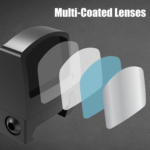 UUQ Mini Reflex أحمر/أخضر نقطة رؤية للبنادق والمسدسات والبنادق 2MOA، 7 تعديلات سطوع، مناسبة لسكك حديد RMR أو Picatinny مقاس 20 مم in Kuwait