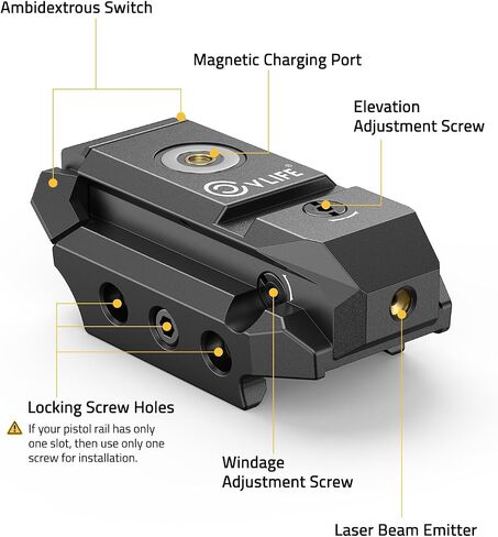 CVLIFE Rechargeable Red/Green Laser Sight for Pistol, Upgraded Low-Profile Pistol Laser Sight with Magnetic Charging Port in Saudi Arabia
