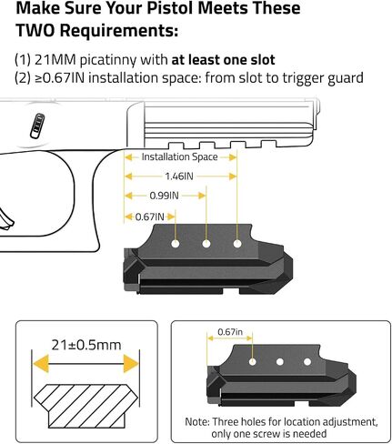 CVLIFE Rechargeable Red/Green Laser Sight for Pistol, Upgraded Low-Profile Pistol Laser Sight with Magnetic Charging Port in Saudi Arabia