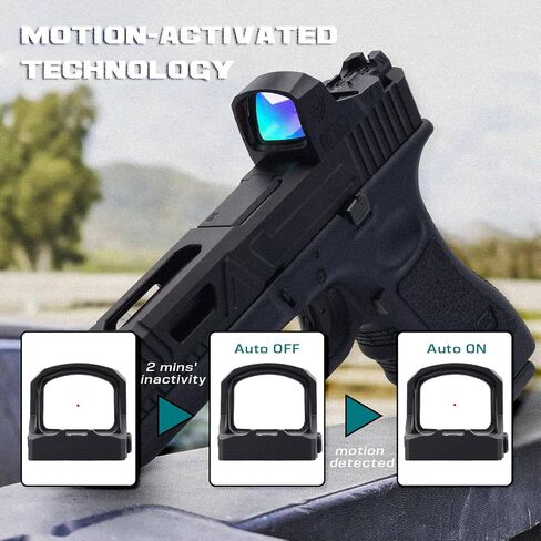 Sirius Micro Reflex Red Dot Sight، 3 MOA Dot Pistol Optic، اهتز مستيقظًا، تعديلات سطوع مقاومة للماء والصدمات خالية من المنظر، لبصمة RMR in Kuwait