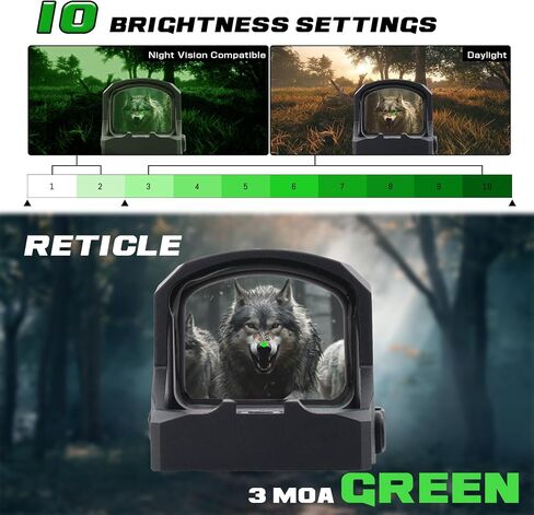 Sirius Micro Reflex Red Dot Sight، 3 MOA Dot Pistol Optic، اهتز مستيقظًا، تعديلات سطوع مقاومة للماء والصدمات خالية من المنظر، لبصمة RMR in Kuwait