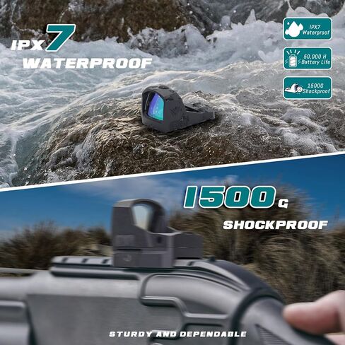 Sirius Micro Reflex Red Dot Sight، 3 MOA Dot Pistol Optic، اهتز مستيقظًا، تعديلات سطوع مقاومة للماء والصدمات خالية من المنظر، لبصمة RMR in Kuwait