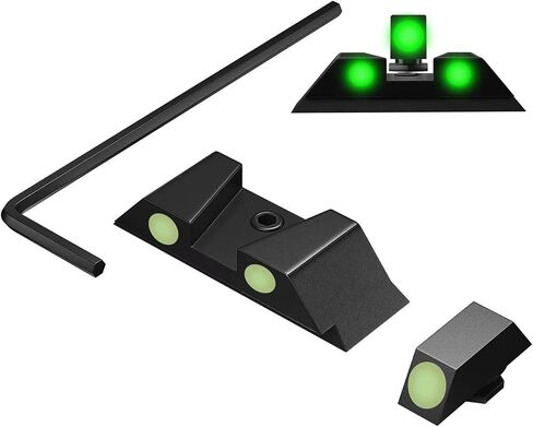 Night Sights 3-Dot Glow in The Dark with Front and Rear Sights for Glock 17 19 22 23 26 27 33 34 35 37 38 39 44 45(Gen1-4), NO TRITIUM with Assembly Tools for Outdoor in Saudi Arabia