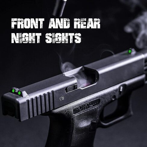 Night Sights 3-Dot Glow in The Dark with Front and Rear Sights for Glock 17 19 22 23 26 27 33 34 35 37 38 39 44 45(Gen1-4), NO TRITIUM with Assembly Tools for Outdoor in Saudi Arabia