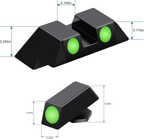 Night Sights 3-Dot Glow in The Dark with Front and Rear Sights for Glock 17 19 22 23 26 27 33 34 35 37 38 39 44 45(Gen1-4), NO TRITIUM with Assembly Tools for Outdoor in Saudi Arabia