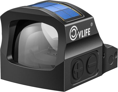 CVLIFE Solar Auto-Brightness Green Dot Sight for RMS RMSc, 2 MOA Dot & 40 MOA Circle Motion Awake Reflex Sight Optics for Compact Pistol, 3000G Shockproof with Adapter for RMR/MOS/Picatinny in Saudi Arabia