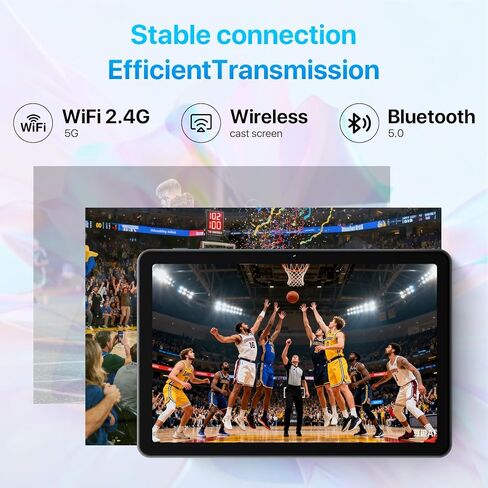 Android 15 Tablet 10.1 inch,18(6+12) GB+128GB+2TB Expandable 2025 Widevine L1 Tablets with Speed 2.0 GHz,1280x800 HD IPS,FM Radio, 5000mAh,WiFi6,GPS,Bluetooth,Travel Gift,Kids Space,YT Kids in Kuwait