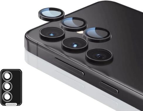 واقي عدسة الكاميرا لهاتف Samsung Galaxy S25 Plus، تقنية True AR+AF، واقيات عدسات فردية، زجاج مقسى فائق النحافة 9H مع حواف من الألومنيوم، سهل التركيب، مجموعة واحدة، ملون in Saudi Arabia