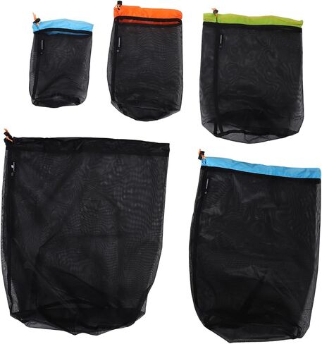 1 Set Compression Mesh Storage Sack Outdoor Travel Drawstring Bags for Camping Gear Clothes and Sleeping Bags Reusable Polyester Material Efficient Space Utilization in Saudi Arabia