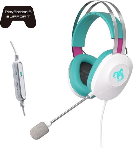 ASUS TUF Gaming H1 Gen II Hatsune Miku Edition Wired USB Gaming Headset with Mic – 40mm Drivers, Virtual 7.1 Surround Sound, TeamSpeak-Certified Mic, Removeable Ear Cushions, for PC, PS5 - Aqua in Saudi Arabia