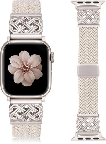 TOYOUTHS Braided Magnetic Band Compatible with Apple Watch Bands 38/40/41/42/44/45/46/49mm Women Men, Dressy Celtic Metal Stretchy Elastic Strap for iWatch Series 11 10 9 8 7 6 5 4 SE/Ultra 3 2 1 in Saudi Arabia