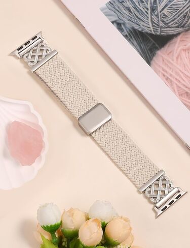 TOYOUTHS Braided Magnetic Band Compatible with Apple Watch Bands 38/40/41/42/44/45/46/49mm Women Men, Dressy Celtic Metal Stretchy Elastic Strap for iWatch Series 11 10 9 8 7 6 5 4 SE/Ultra 3 2 1 in Saudi Arabia