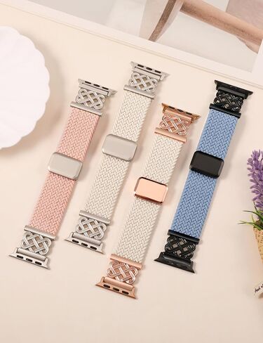 TOYOUTHS Braided Magnetic Band Compatible with Apple Watch Bands 38/40/41/42/44/45/46/49mm Women Men, Dressy Celtic Metal Stretchy Elastic Strap for iWatch Series 11 10 9 8 7 6 5 4 SE/Ultra 3 2 1 in Saudi Arabia