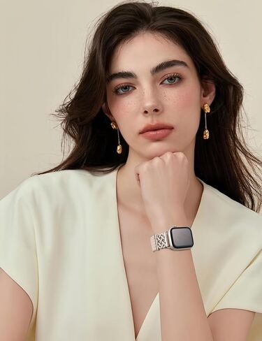 TOYOUTHS Braided Magnetic Band Compatible with Apple Watch Bands 38/40/41/42/44/45/46/49mm Women Men, Dressy Celtic Metal Stretchy Elastic Strap for iWatch Series 11 10 9 8 7 6 5 4 SE/Ultra 3 2 1 in Saudi Arabia