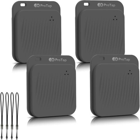 4 Pack Air Tracker Tags (iOS Only), Bluetooth Tracker for Apple Find My App, Replaceable Battery, Item Finders and Locator Smart Tag for Keys, Bags, Luggage, Wallet- Dark Gray in Kuwait