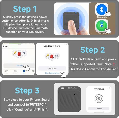 4 Pack Air Tracker Tags (iOS Only), Bluetooth Tracker for Apple Find My App, Replaceable Battery, Item Finders and Locator Smart Tag for Keys, Bags, Luggage, Wallet- Dark Gray in Kuwait