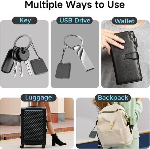 4 Pack Air Tracker Tags (iOS Only), Bluetooth Tracker for Apple Find My App, Replaceable Battery, Item Finders and Locator Smart Tag for Keys, Bags, Luggage, Wallet- Dark Gray in Kuwait