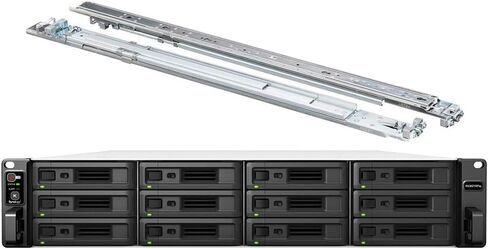 Synology RackStation RS3621RPxs NAS Server with Xeon 2.2GHz CPU, 64GB Memory, 216TB HDD Storage, 4 x 1GbE LAN Ports, Redundant Power, DSM Operating System Bundle with Rail kit in Saudi Arabia