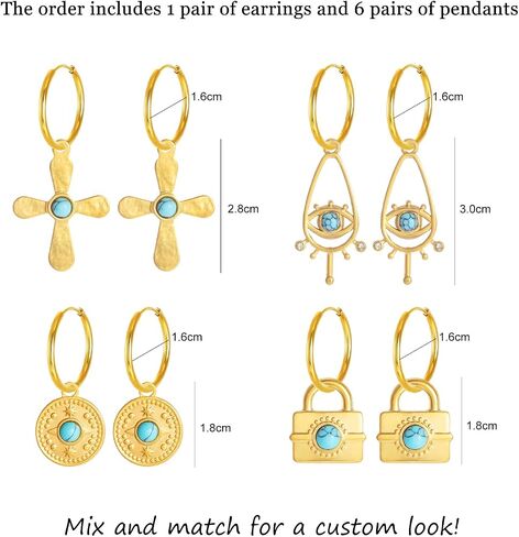 KOMI 18K Gold-plated Zircon Earrings Hoop Dangle Pearls Earring for Women in Saudi Arabia