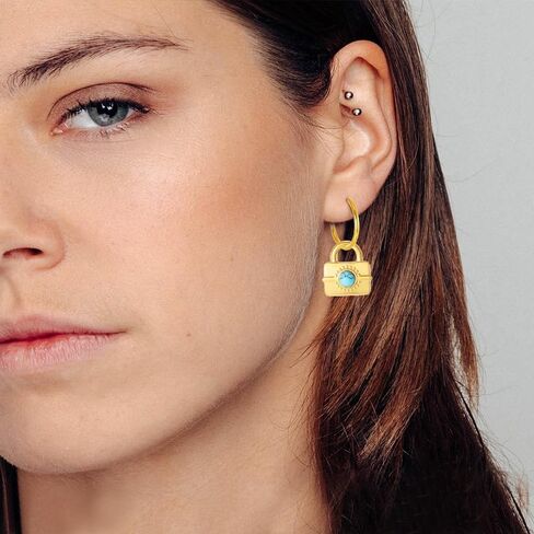 KOMI 18K Gold-plated Zircon Earrings Hoop Dangle Pearls Earring for Women in Saudi Arabia
