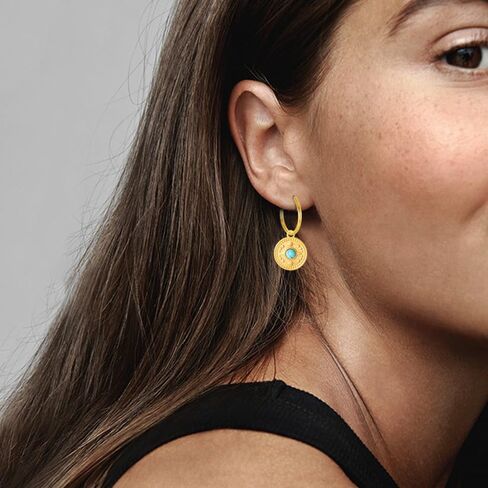KOMI 18K Gold-plated Zircon Earrings Hoop Dangle Pearls Earring for Women in Saudi Arabia