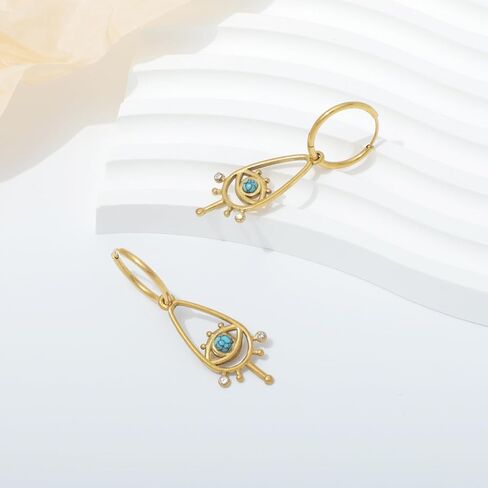 KOMI 18K Gold-plated Zircon Earrings Hoop Dangle Pearls Earring for Women in Saudi Arabia