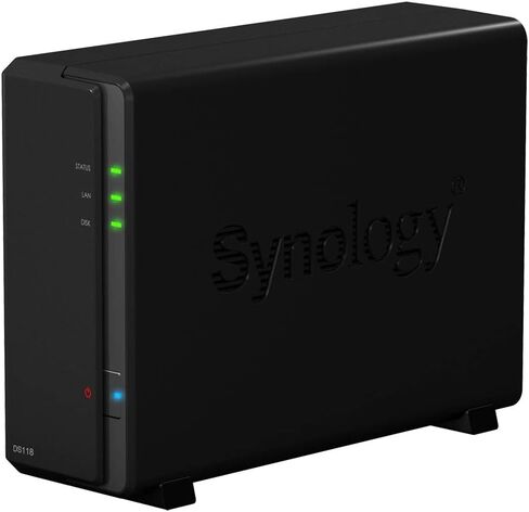 Synology DiskStation DS118 NAS Server with RTD1296 1.4GHz CPU, 1GB Memory, 8TB HDD Storage, 1 x 1GbE LAN Port, DSM Operating System in Saudi Arabia