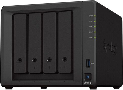 Synology DiskStation DS923+ NAS Server with Ryzen 2.6GHz CPU, 32GB Memory, 4TB SSD Storage, 1TB M.2 NVMe SSD, 2 x 1GbE LAN Ports, DSM Operating System in Saudi Arabia