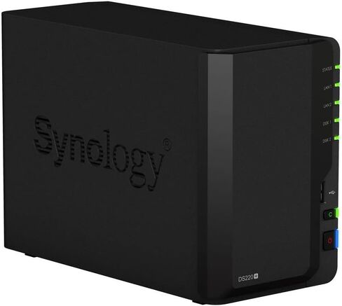 خادم Synology DiskStation DS220+ NAS مع وحدة المعالجة المركزية Celeron بسرعة 2.0 جيجا هرتز، وذاكرة 6 جيجا بايت، وتخزين محرك أقراص ثابتة سعة 16 تيرابايت، ومنفذي LAN بسرعة 1 جيجابت، ونظام تشغيل DSM in Saudi Arabia