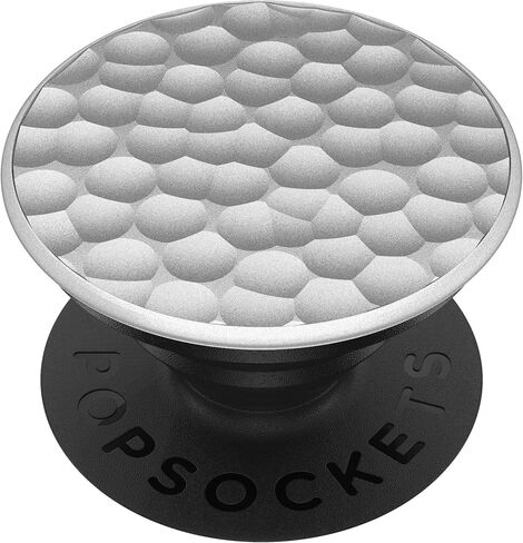 PopSockets: PopGrip Expanding Stand and Grip with a Swappable Top for Phones & Tablets - Hammered Metal Silver in Saudi Arabia