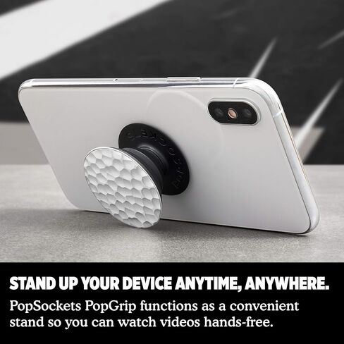 PopSockets: PopGrip Expanding Stand and Grip with a Swappable Top for Phones & Tablets - Hammered Metal Silver in Saudi Arabia