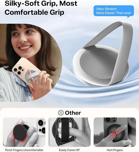 TORRAS 2025 Upgraded (Gen 7.0) Magnetic Phone Grip Ring Stand Holder, Comfortable Silicone Ring, Compatible with MagSafe Accessories 4-in-1 Kickstand for iPhone 17 Pro Max 16 15 14 13 Android,Rosegold in Saudi Arabia