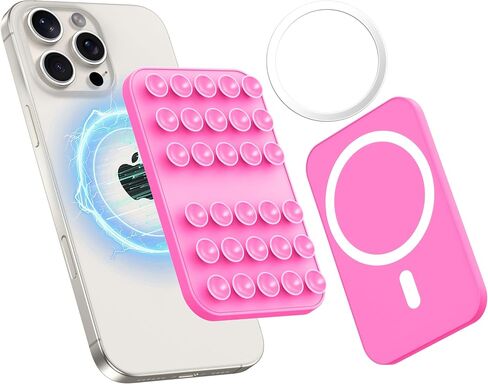Patented Magnetic Sticky Phone Suction Grip Mount for MagSafe Case,Magnet Silicone Portable Stand Holder for iPhone 16/15/14/13/12 Series and Android, Hands-Free Selfies and Videos in Saudi Arabia